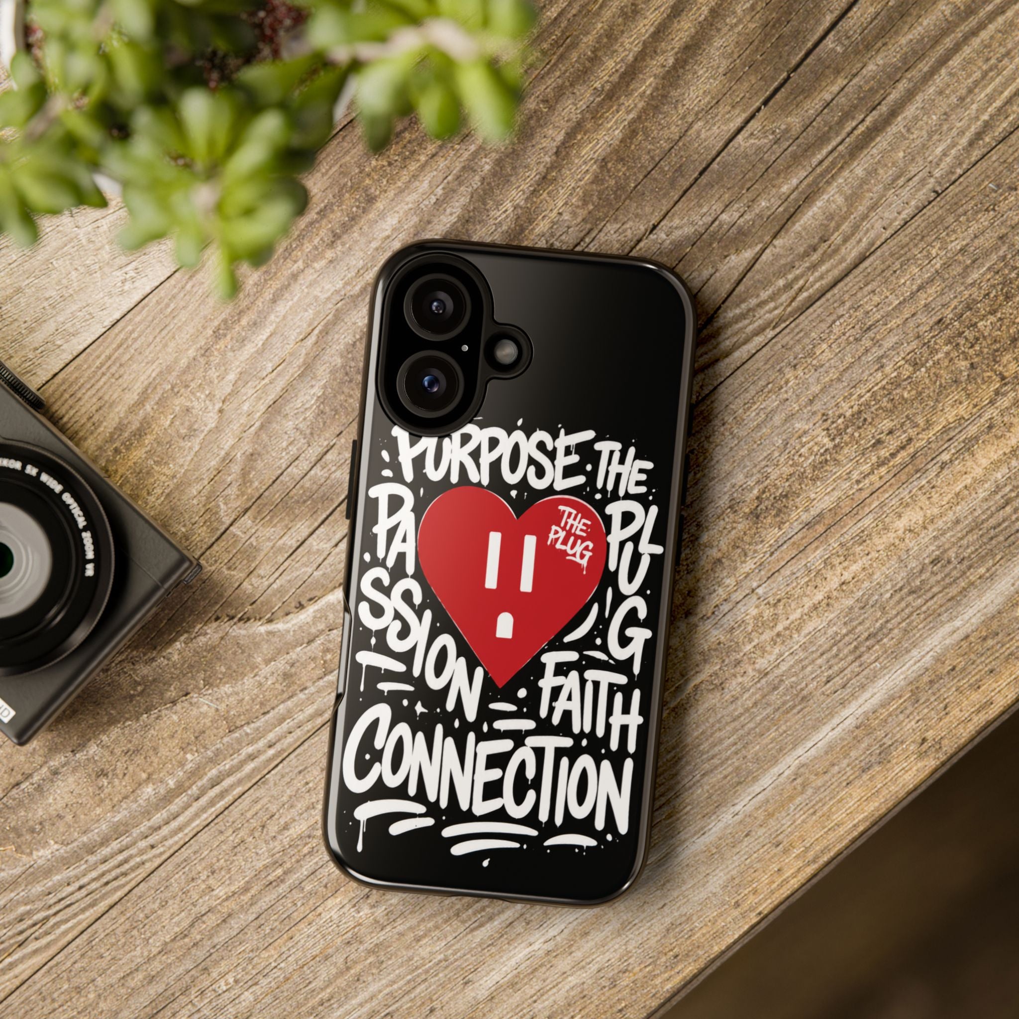Tough Cases — 'The Plug' Heart Graphic Phone Case (Passion • Faith • Connection)