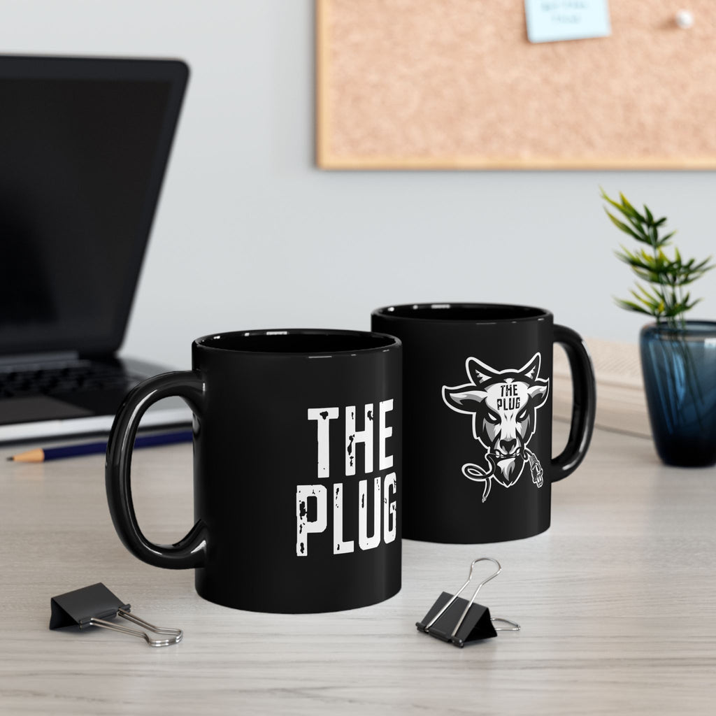 The Plug Goat Mug — Black 11oz/15oz Coffee Cup