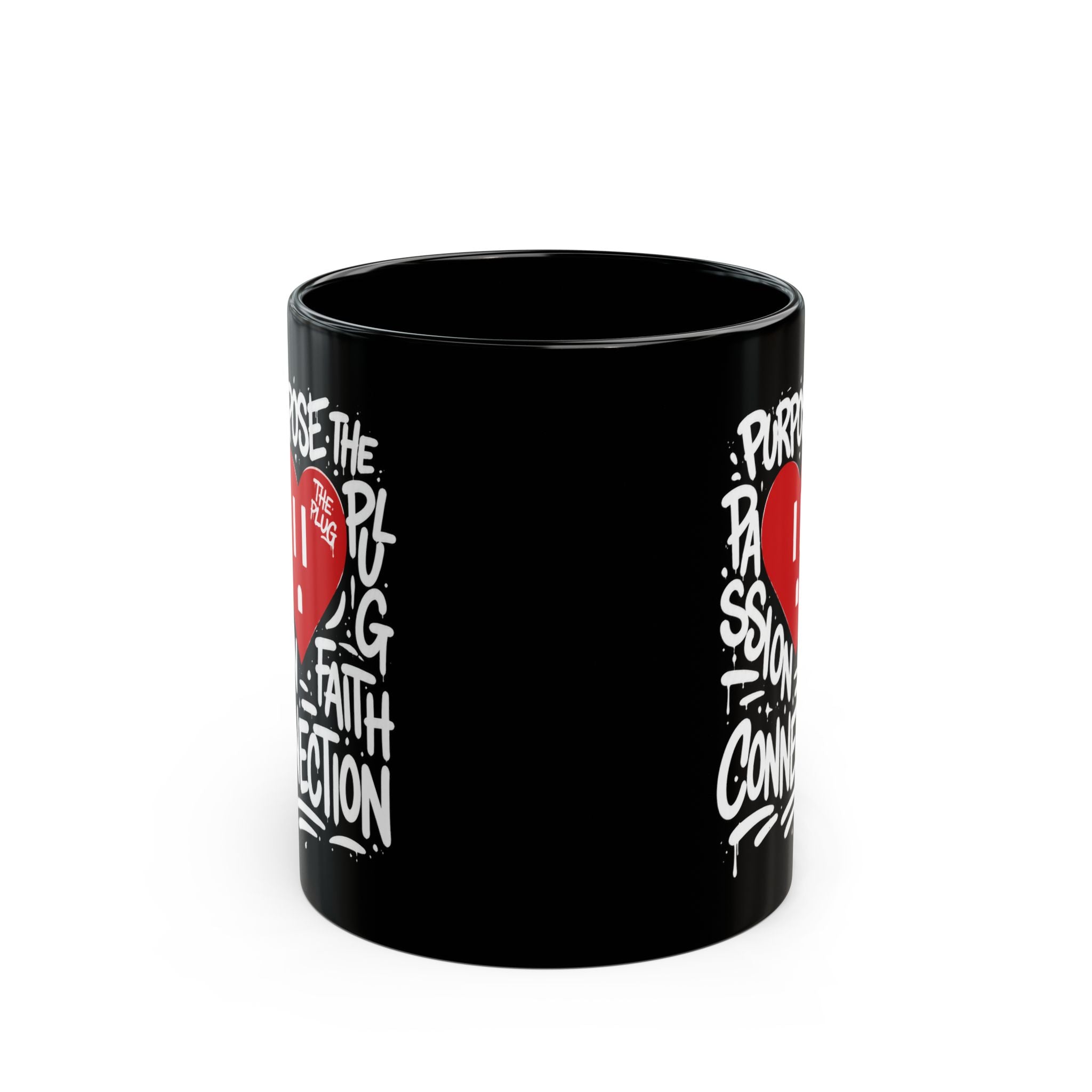 The Heart Outlet Design with Purpose, Passion & Faith Typography (11oz/15oz)