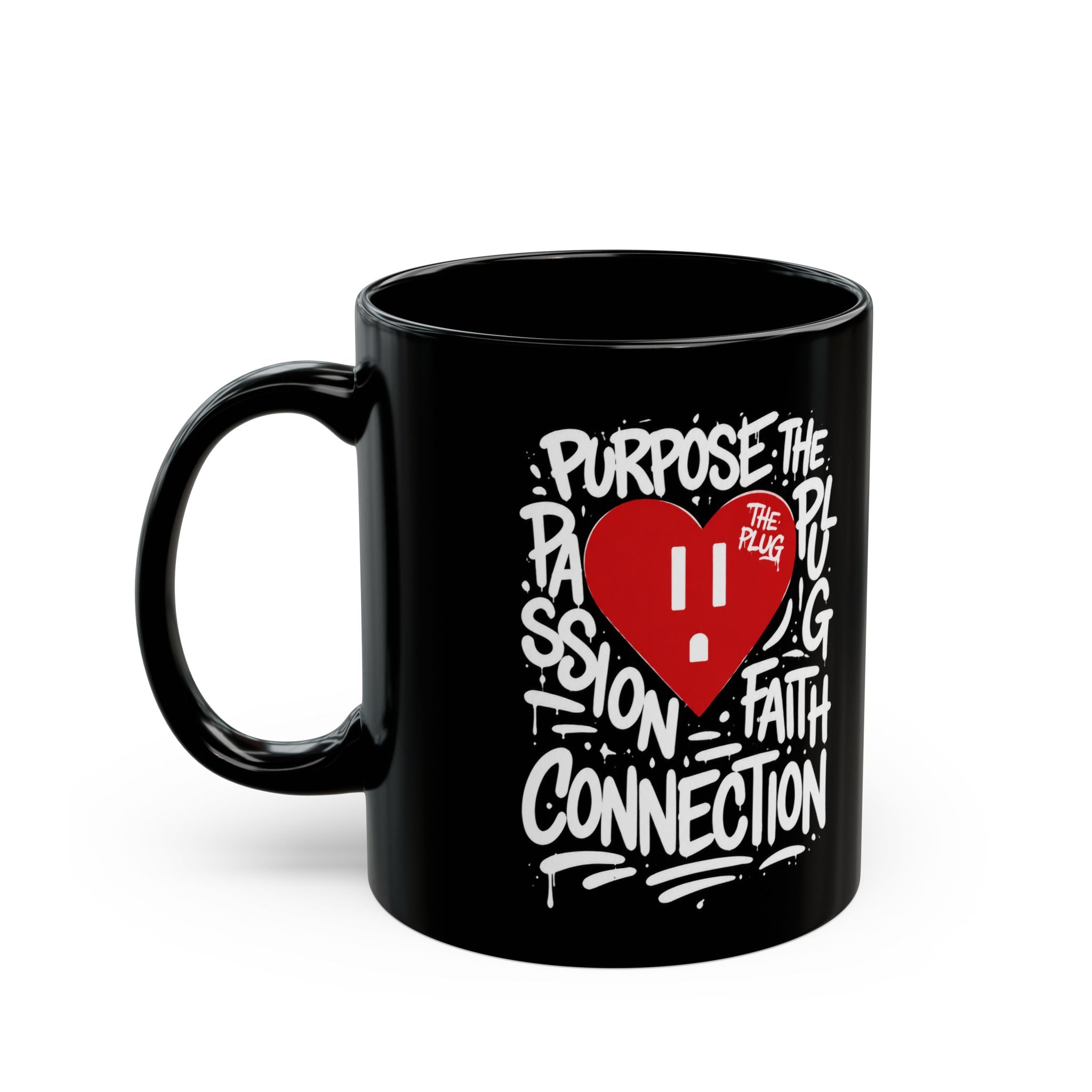 The Heart Outlet Design with Purpose, Passion & Faith Typography (11oz/15oz)