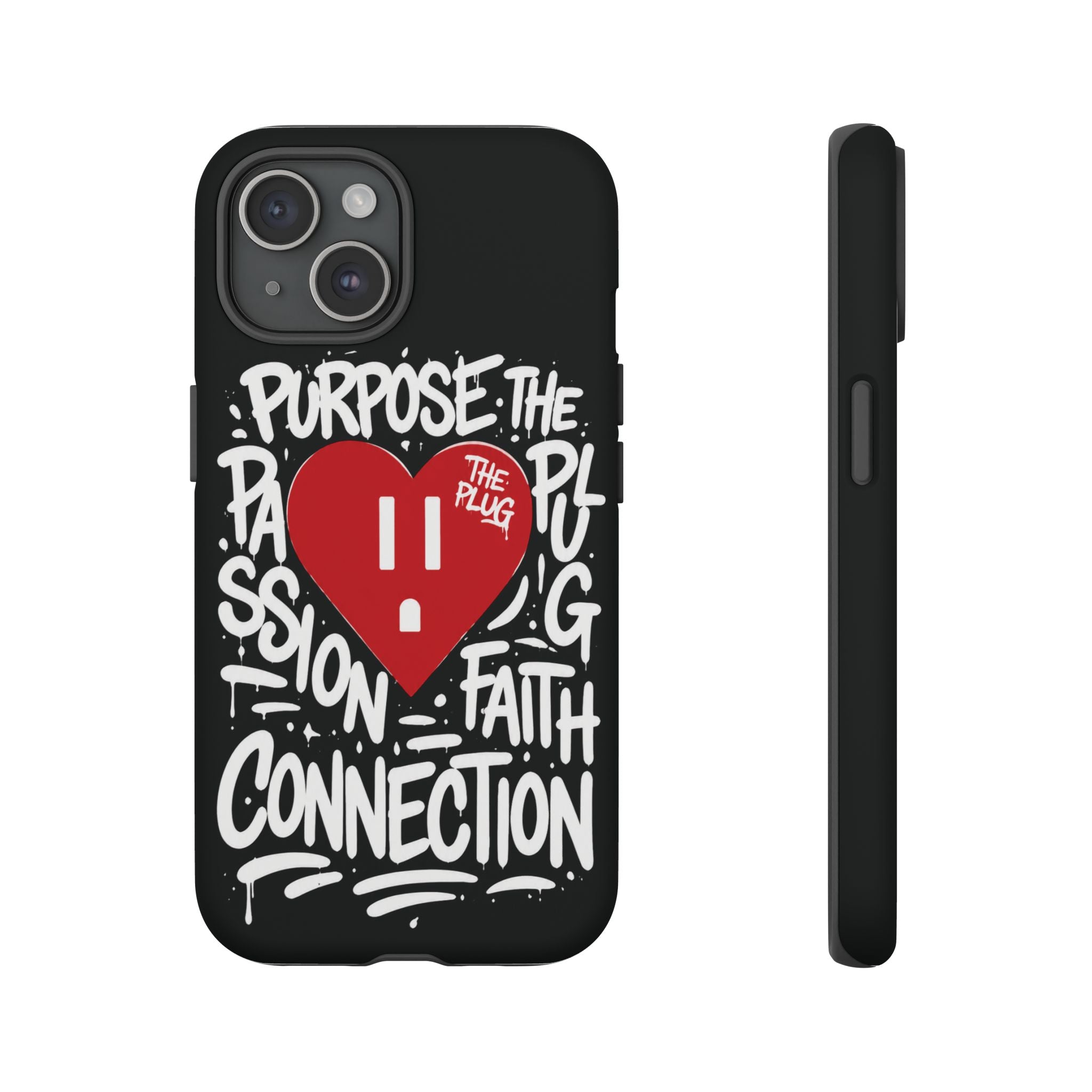 Tough Cases — 'The Plug' Heart Graphic Phone Case (Passion • Faith • Connection)