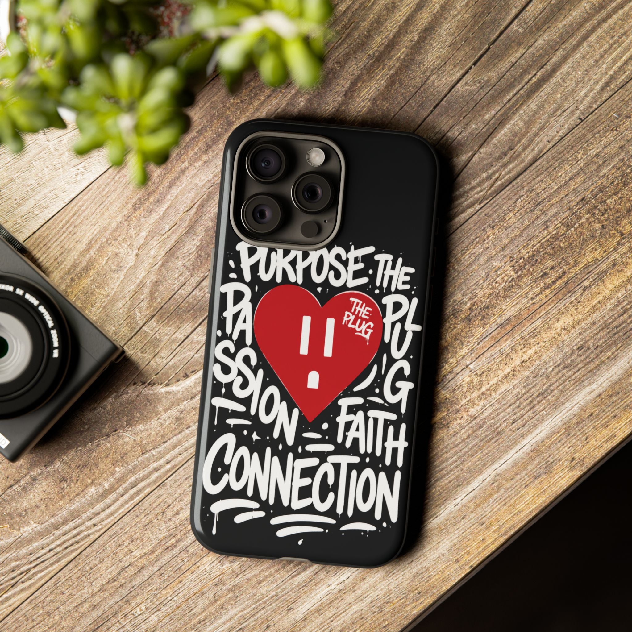 Tough Cases — 'The Plug' Heart Graphic Phone Case (Passion • Faith • Connection)