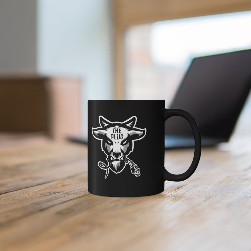 The Plug Goat Mug — Black 11oz/15oz Coffee Cup