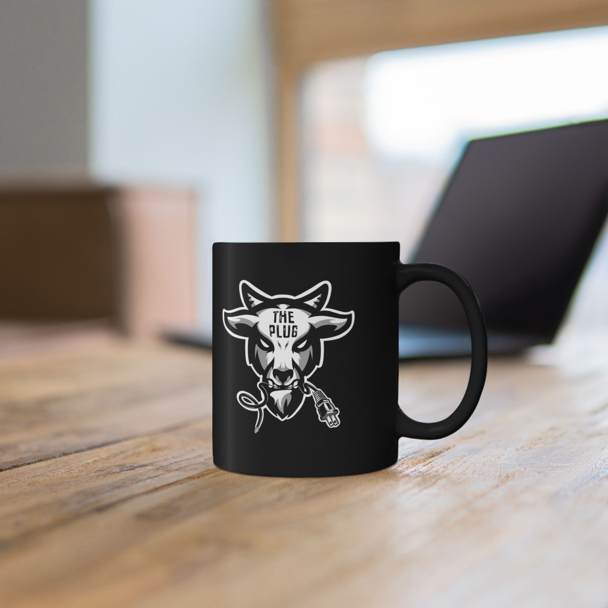 The Plug Goat Mug — Black 11oz/15oz Coffee Cup