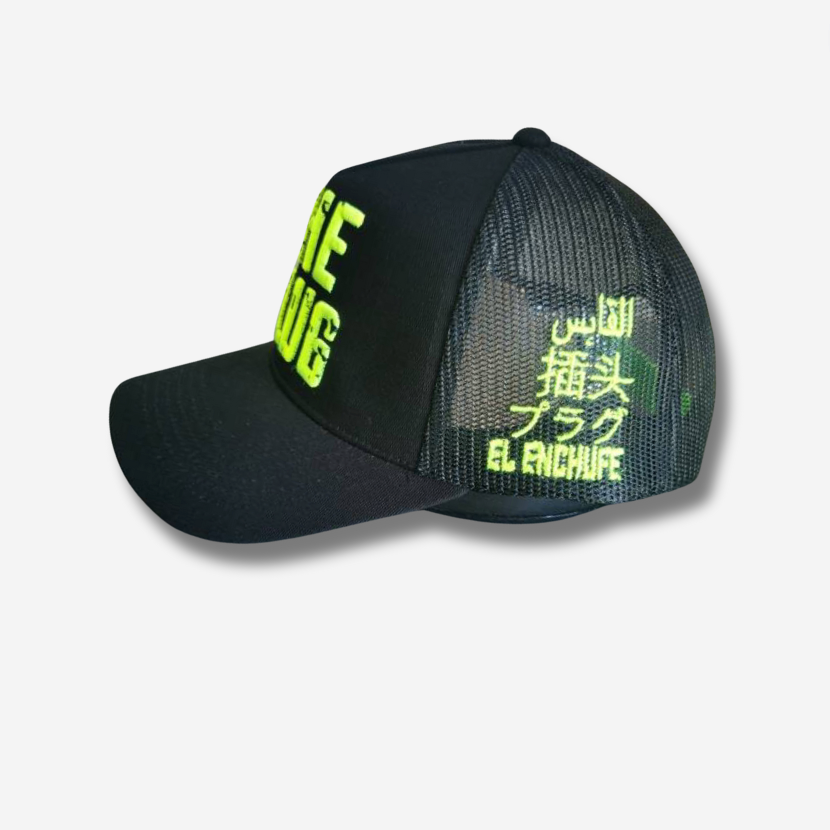 The Plug Trucker - Black/ Slime Green